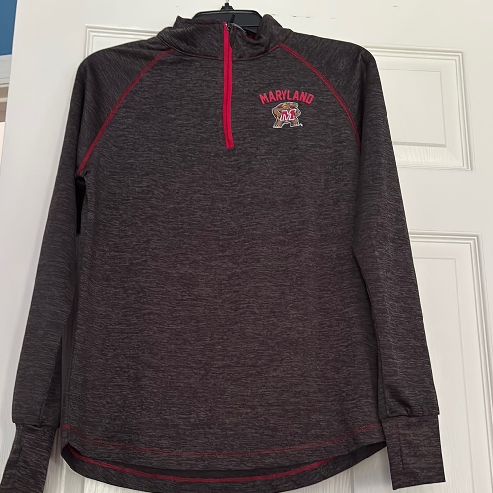 Colosseum Maryland charcoal Quarter-Zip Pullover with Red Accents